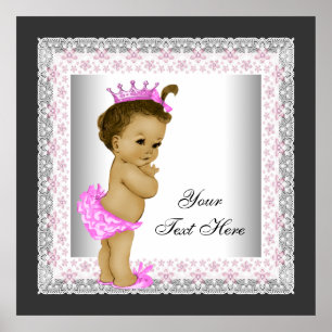 Poster Princesa Bebê Vintage Rosa