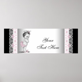 Poster Princesa Bebê Vintage Rosa