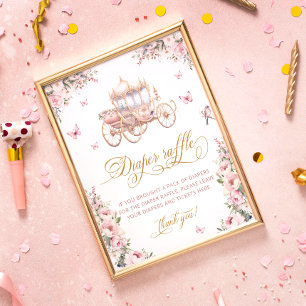 Poster Princesa Carruagem Floral Fralda Raffle
