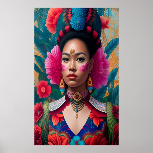 Poster Princesa com bochechas rosa (Frente)