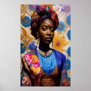 Poster Princesa com cachecol floral