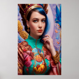Poster Princesa com roupa decorativa