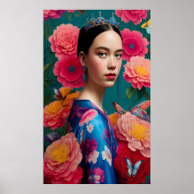 Princesa com uma tiara azul