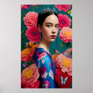 Poster Princesa com uma tiara azul