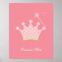 Princesa Crown Personated Kids Wall Art