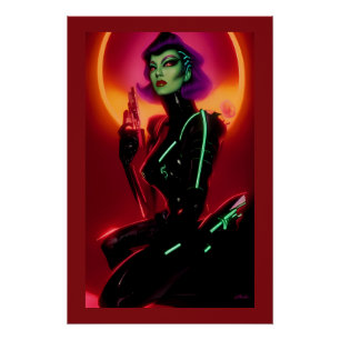 Póster Princesa Cybrella na Festa Cyberpunk