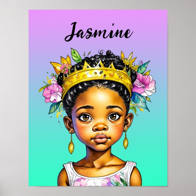 Poster Princesa de Cor Personalizada (Frente)