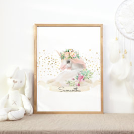 Poster Princesa de Criatura Mágica Menina Unirne Berçário