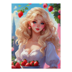 Póster Princesa de Morango Poster brilhante