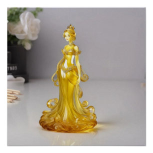 Póster Princesa de vidro cristal com vestido amarelo