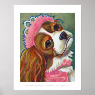 Póster Princesa descuidado ARTE do cão do Spaniel de rei