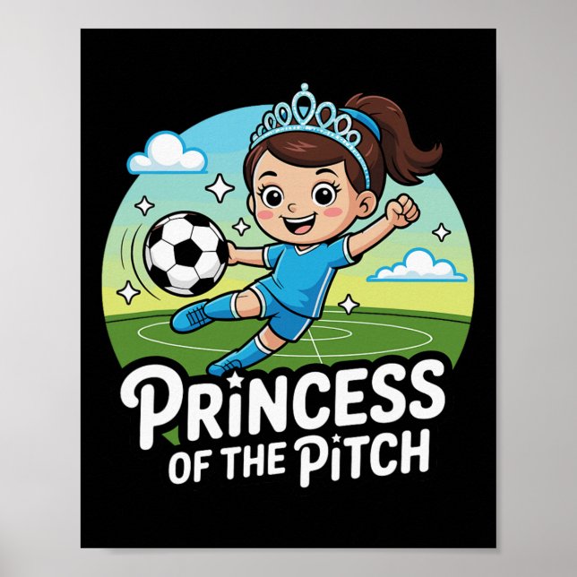 Poster Princesa Do Campo Futebol Para Meninas Crianças (Frente)