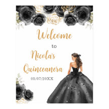 Princesa do Vestido Negro Quinceanera Bem-vindo