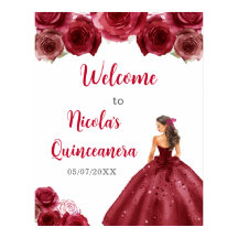 Princesa em Red Dress Quinceanera Bem-vindo