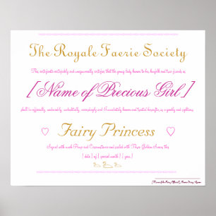 Poster Princesa feericamente Certificado