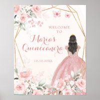 Princesa Floral Rosa Esbranquiçada Quinceañera Bem
