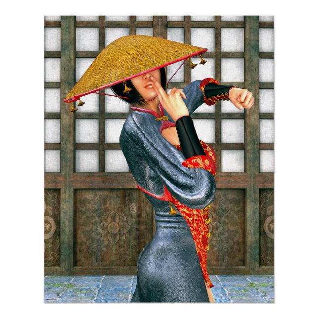 Póster Princesa Guerreira Mística Estilo Fantasia Orienta (Frente)