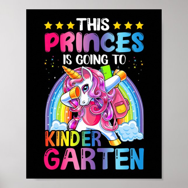 Poster Princesa indo para o jardim de infância, presente  (Frente)