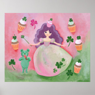 Póster Princesa irlandesa Pintura do cupcake