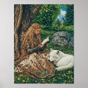 Poster Princesa Leitura de Wolf Pet