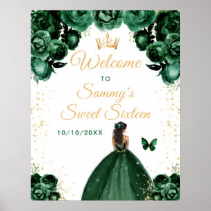 Poster Princesa Negra Verde Princesa Doce Dezesseis Bem-V