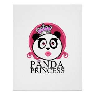 Póster Princesa Panda Panda Rainha Coroa Fofa