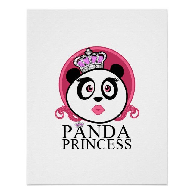 Póster Princesa Panda Panda Rainha Coroa Fofa (Frente)