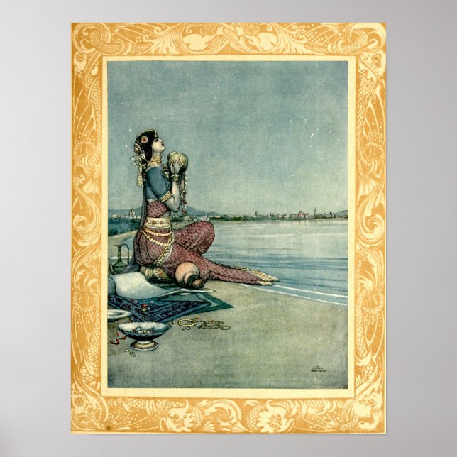 Poster Princesa pelo mar por Heath Robinson (Frente)