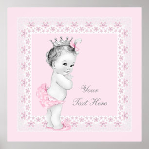 Poster Princesa Pink Adorável Bebê Menina