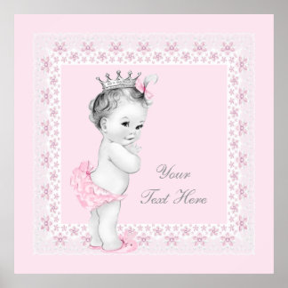 Poster Princesa Pink Adorável Bebê Menina