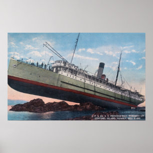 Póster Princesa Poder WreckSentinel Ilha do CPR SS, AK