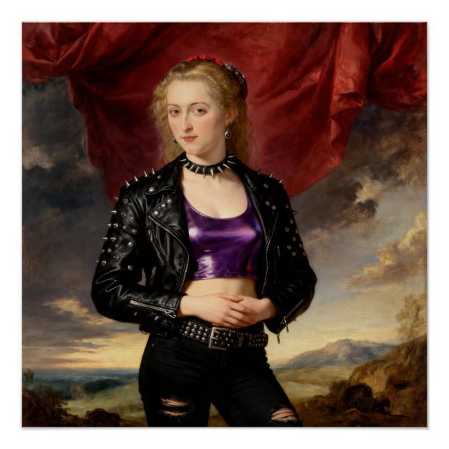 Póster Princesa Punk de Jaqueta de Couro (Frente)
