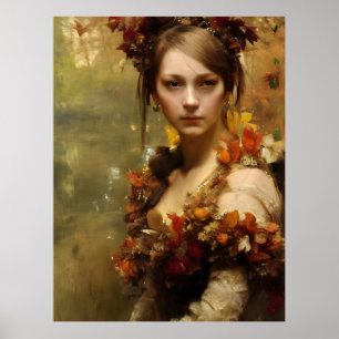 Poster princesa renascentista do outono