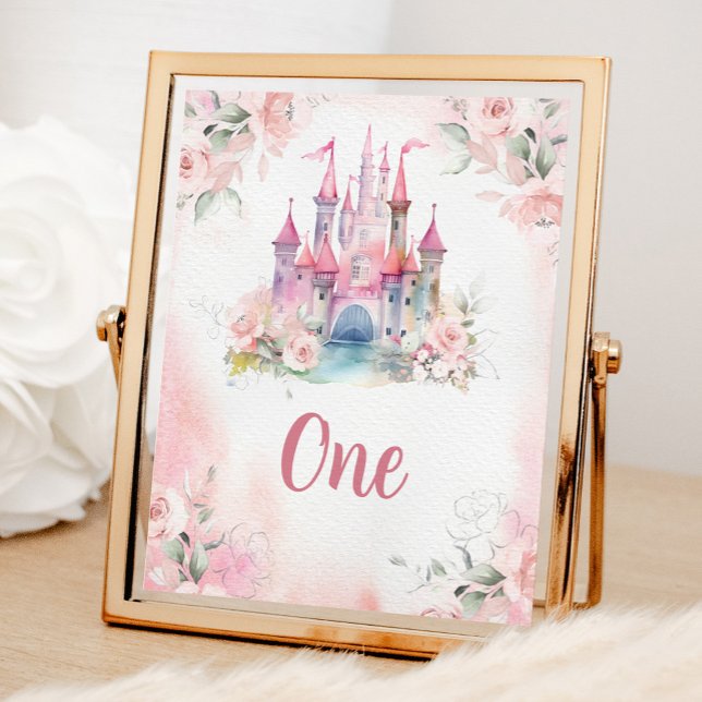 Poster Princesa Royal Castle 5 Birthday Table Number (Criador carregado)