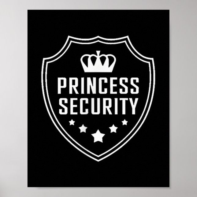 Poster Princesa Security Protection Birthday Family Match (Frente)