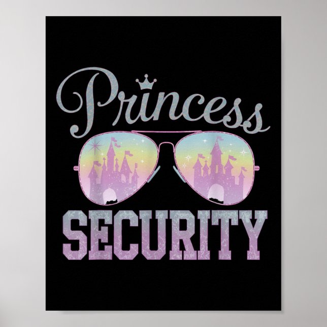 Poster Princesa Security Protection Retro Castle Men Wome (Frente)