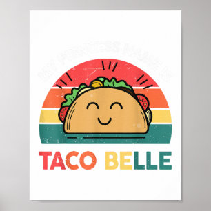 Poster Princesa Taco Belle Cinco Mayo Engraçado Mexicano