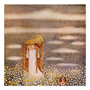 Póster “Princesa Tuvstarr” Aquarela de John Bauer