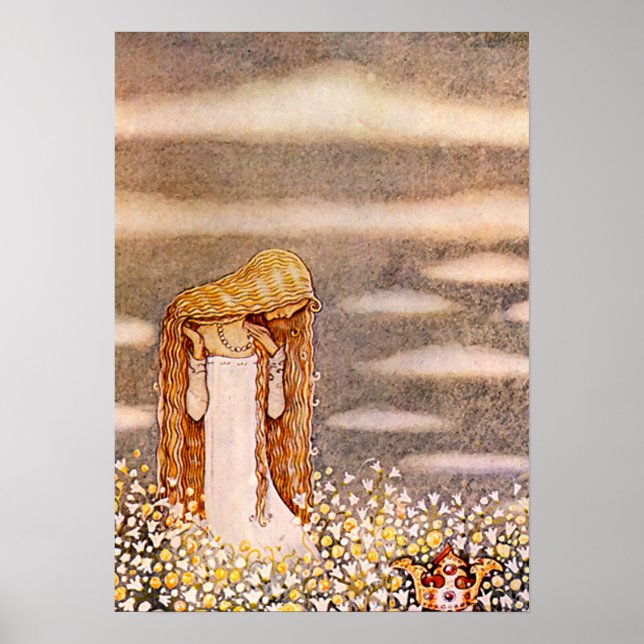 Poster "Princesa Tuvstarr" John Bauer Watercolor (Frente)