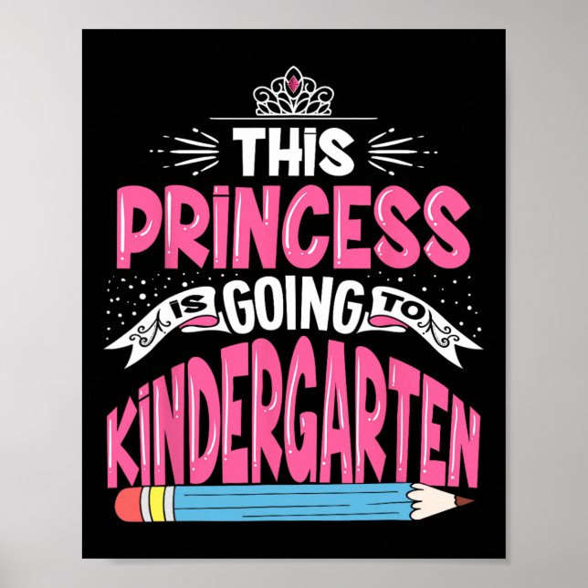 Poster Princesa Vai Ao Jardim De Infância De Volta A Sch (Frente)
