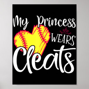 Poster Princesa Veste Limpa Softball Mãe Pai Baseball Pl
