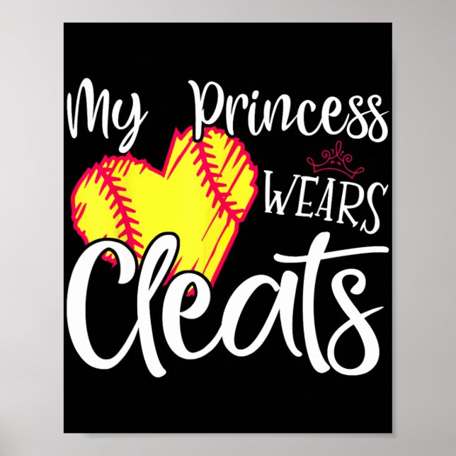 Poster Princesa Veste Limpa Softball Mãe Pai Baseball Pl (Frente)