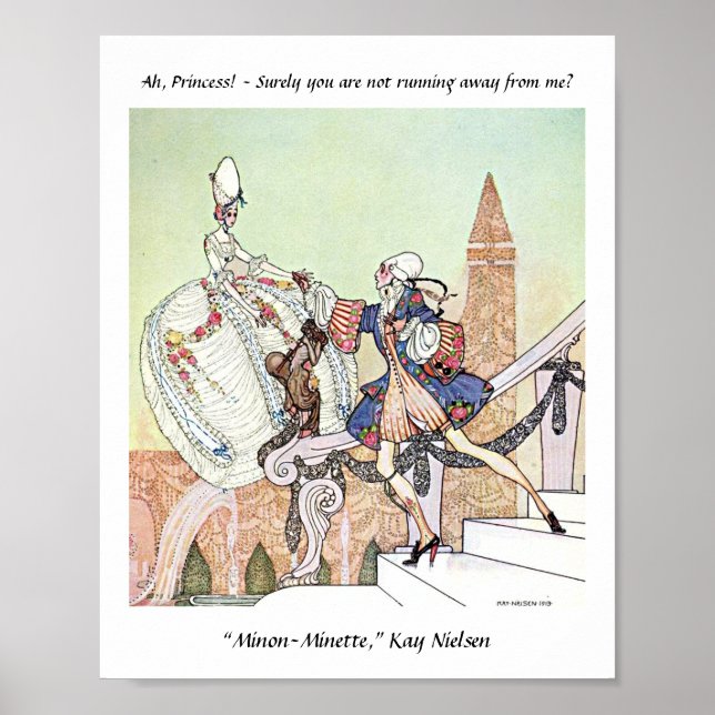 Poster Princesa voadora e príncipe chocado Kay Nielsen (Frente)