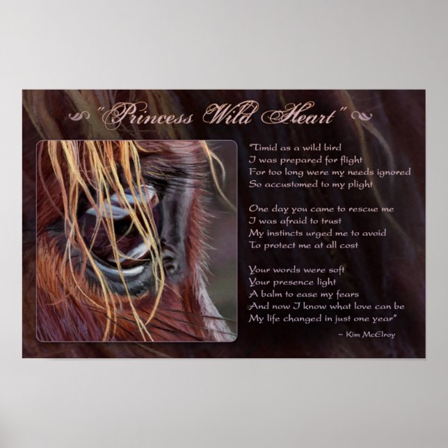 Póster Princesa Wild Heart inspiracional, © Kim McElroy (Frente)