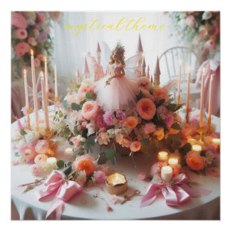 Póster princess party, mystical theme