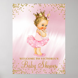 Poster Princess Tutu Baby Shower Welcome Sign Blonde