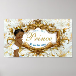 Poster Príncipe Branco e Dourado Elegante