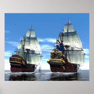 Póster Príncipe William e escolta de H M S