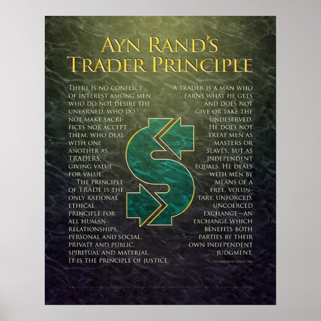 Poster "Princípio Comercial" de Ayn Rand (Frente)