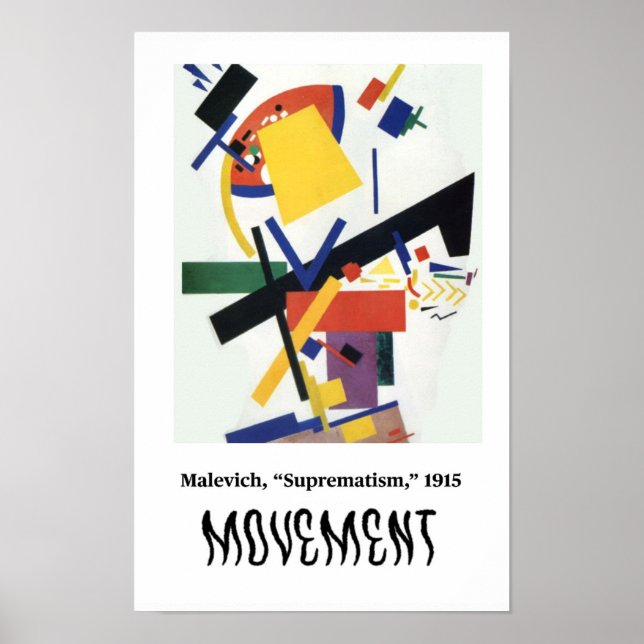 Poster Princípios da Arte - Movimento, Malevich (Frente)